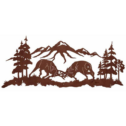 Fighting Bull Elk Wall Art - 57"