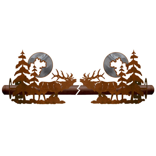 DR-9125 Elk & Pine Rod Bracket Burnished