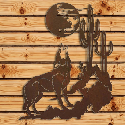 WA-4211 Howling Coyote Wall Art - 42"