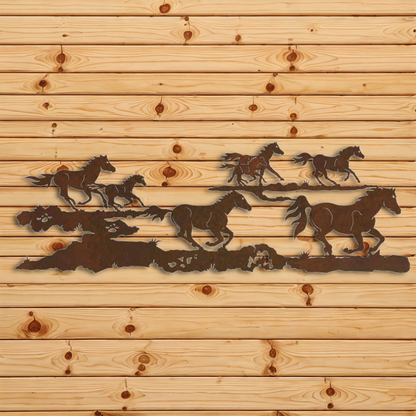 WA-8420 Wild Horses Wall Art - 84"
