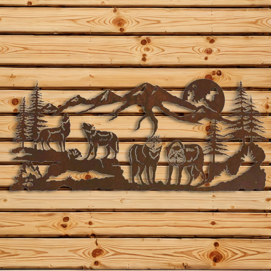 WA-6045 Wolves Wall Art - 57"