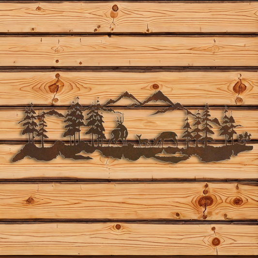 WA-4250 Deer Family Wall Art - 42"