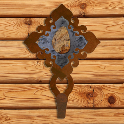 CHL-422 Picture Jasper Stone Large Single Coat Hook