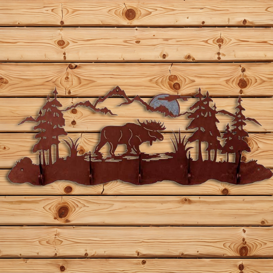 CH-6565 Moose Scenic Five Hook Burnished