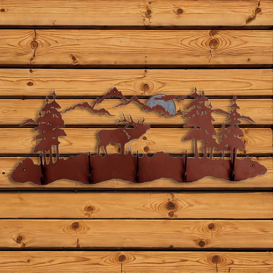 CH-6525 Elk Scenic Five Hook Burnished