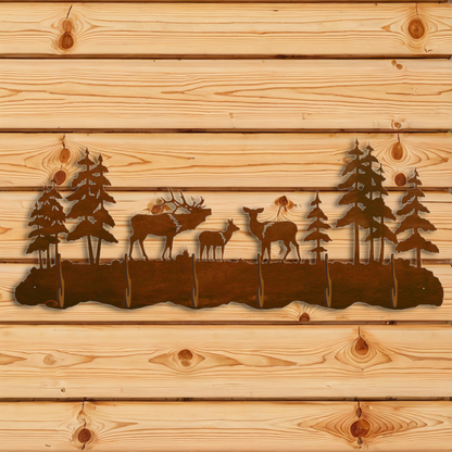 CH-5760 Elk Family Scenic Six Hook