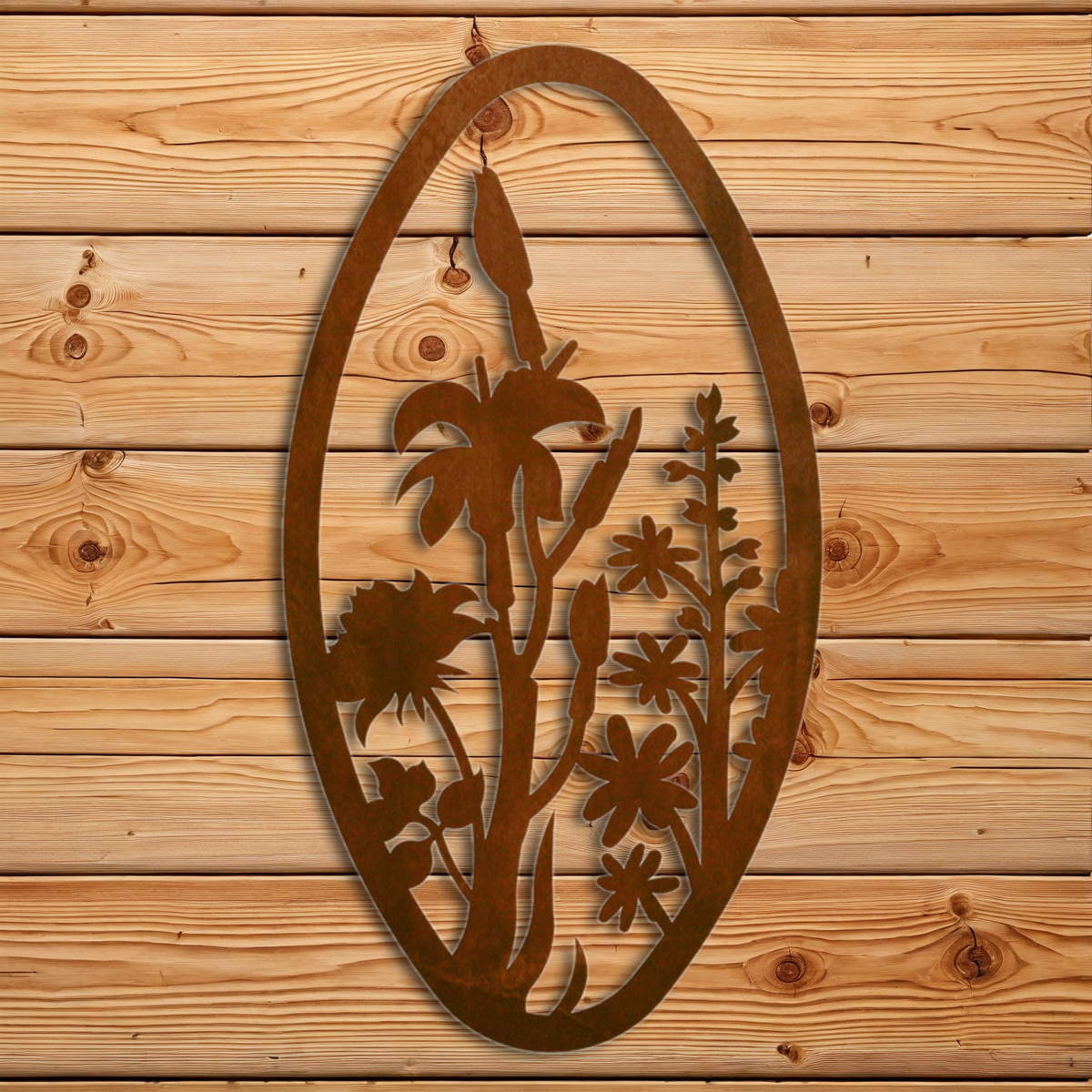 WA-72110 Wild Flowers Oval Vertical Wall Art