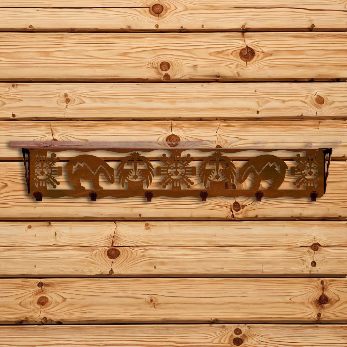 SW-5713 Fetish Bear 42" Coat Hook Shelf