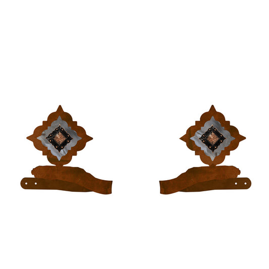 Diamond Copper Concho Tie Back Burnished