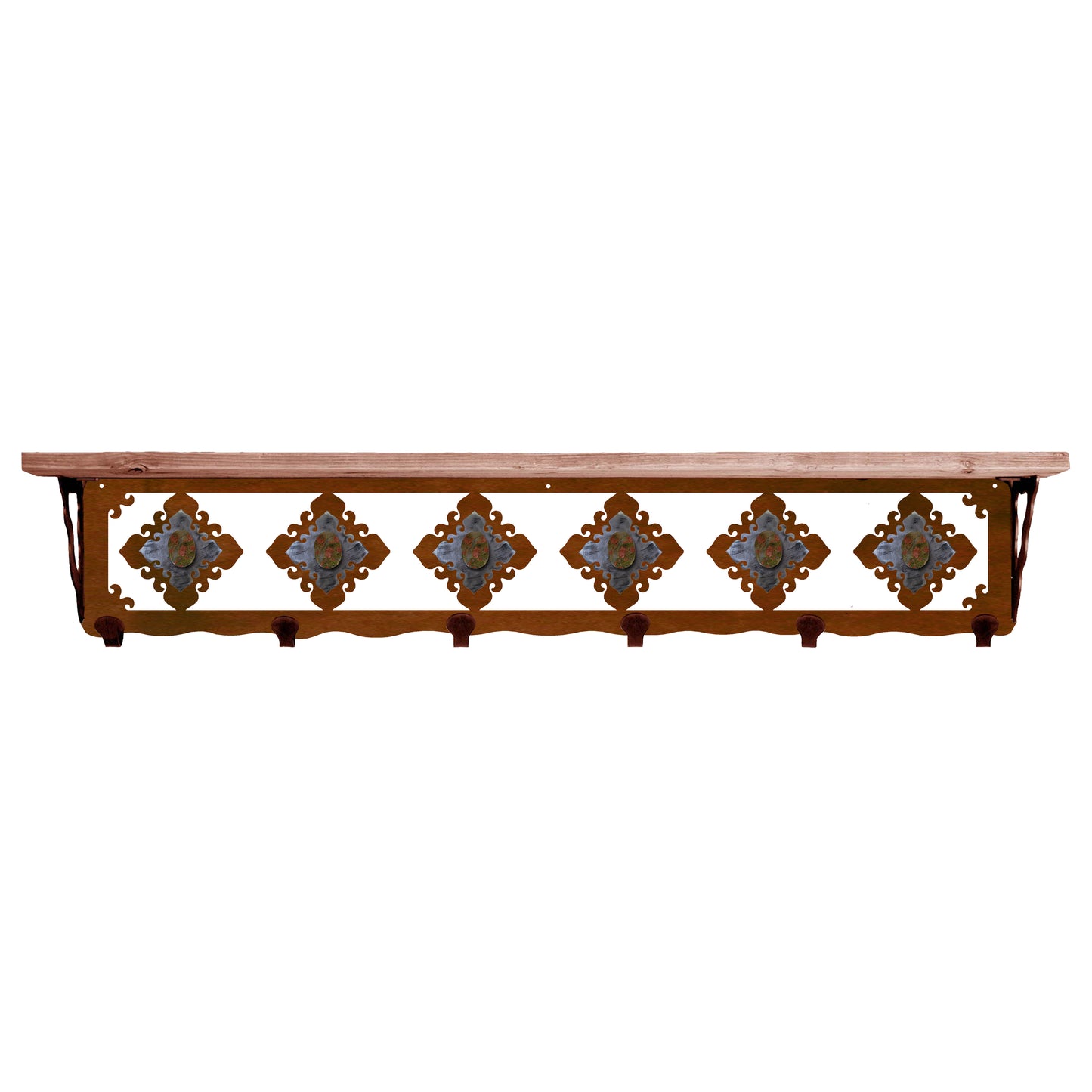 Unakite Stone 42" Coat Hook Shelf