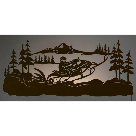 WA-9049 Snowmobiler Back Lite Wall Art