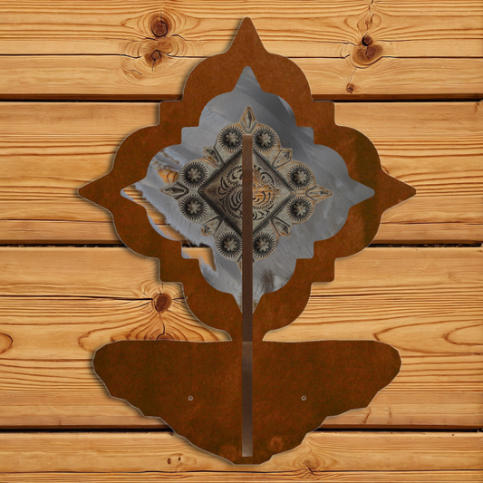 CH-4218 Diamond Pico Silver Concho Double Coat Hook