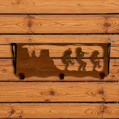 SW-3720 Kokopelli 20" Coat Hook Shelf