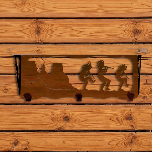 SW-3720 Kokopelli 20" Coat Hook Shelf