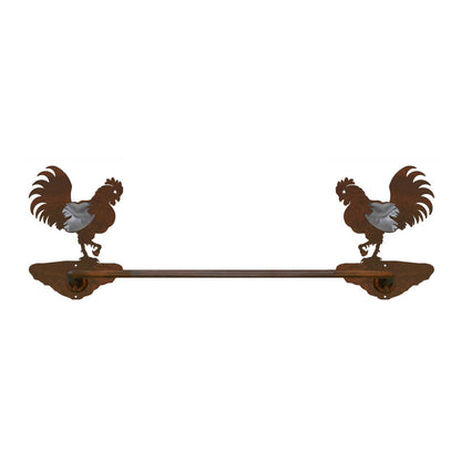Rooster Hand Towel Bar Burnished