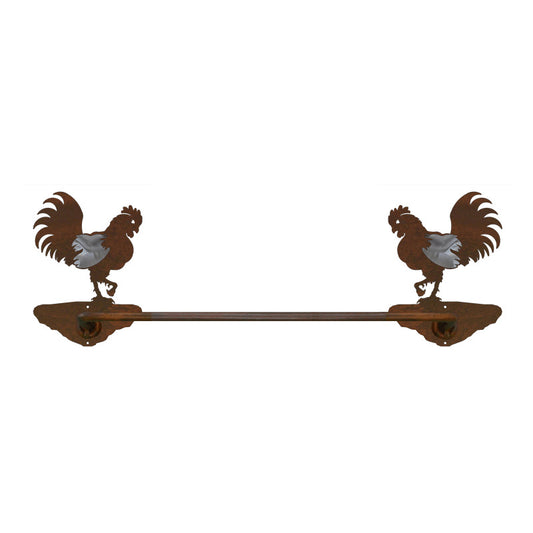 Rooster Hand Towel Bar Burnished