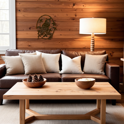 Horned Owl Oval Wall Art - 26"