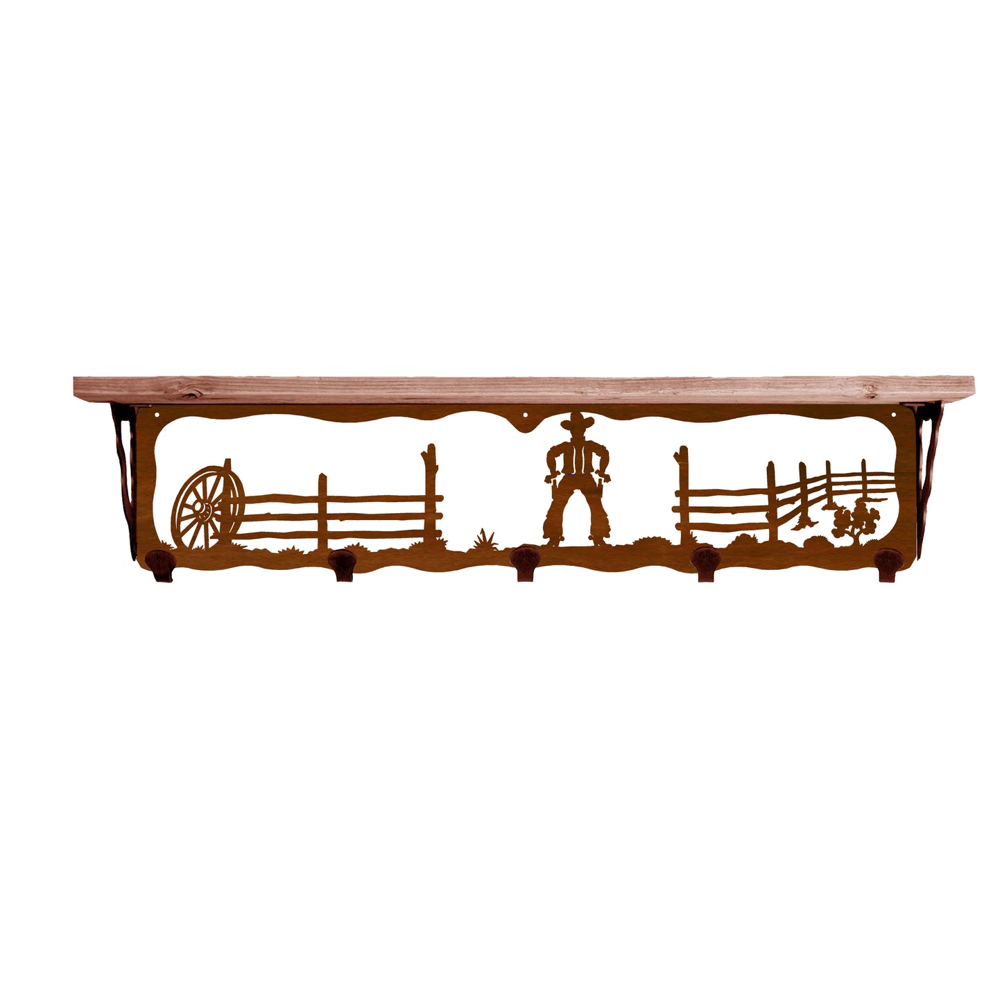 Cowboy 34" Coat Hook Shelf