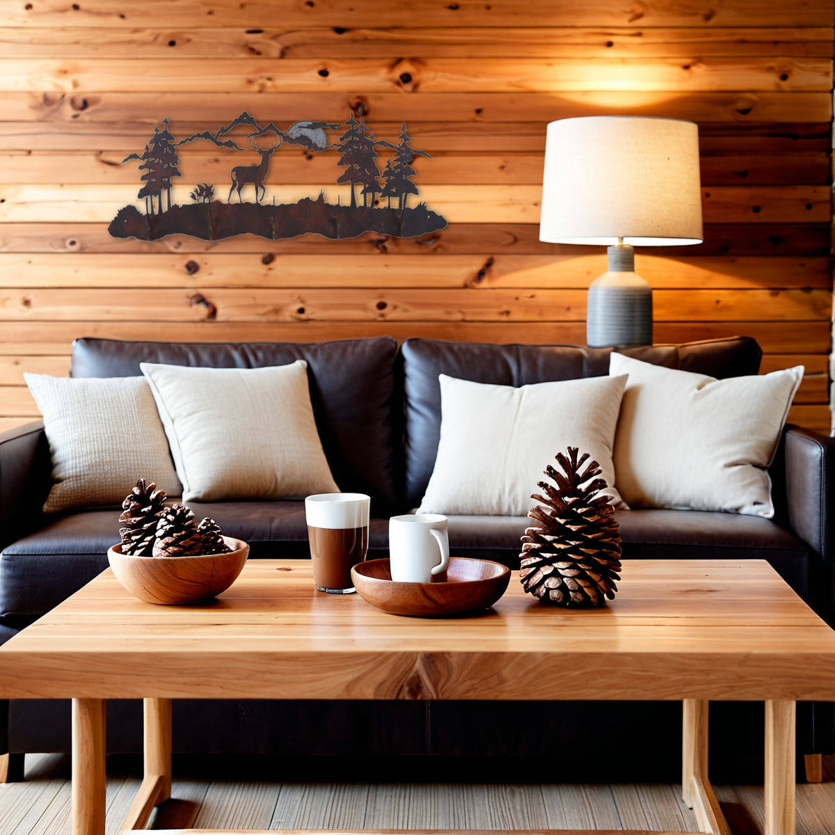 Whitetail Deer Scenic Five Hook Burnished