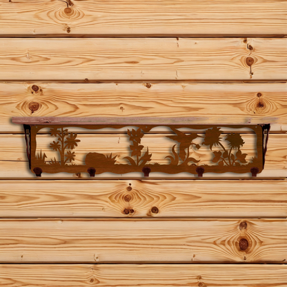 SW-4718 Hummingbird 34" Coat Hook Shelf