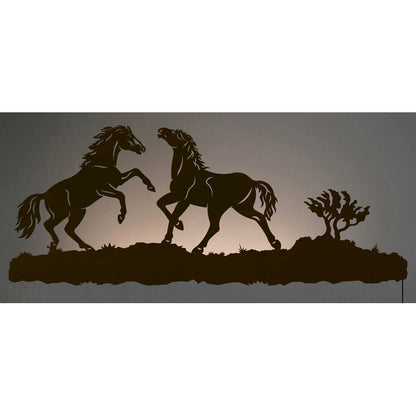 WA-9050 Wild Horses Back Lite Wall Art