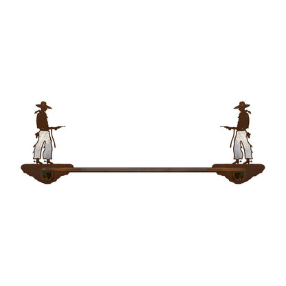 Pistol Cowboy Hand Towel Bar Burnished