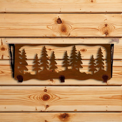SW-3726 Pine Forest 20" Coat Hook Shelf