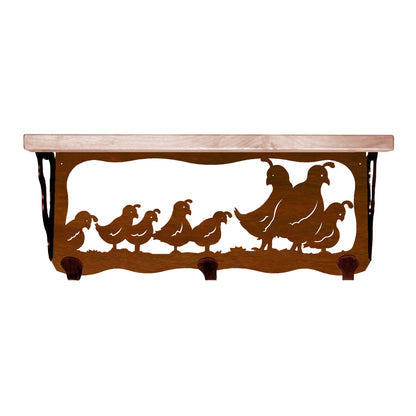 Quail Family 20" Coat Hook Shelf