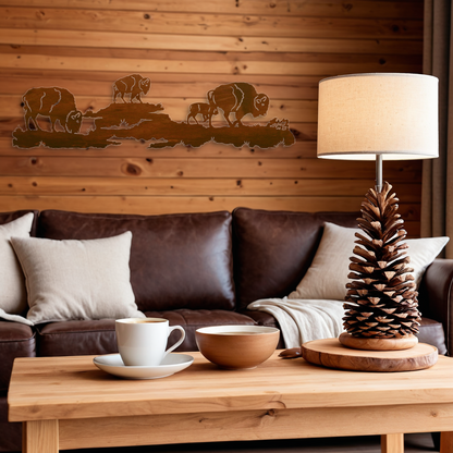 Buffalo Herd Wall Art - 57"