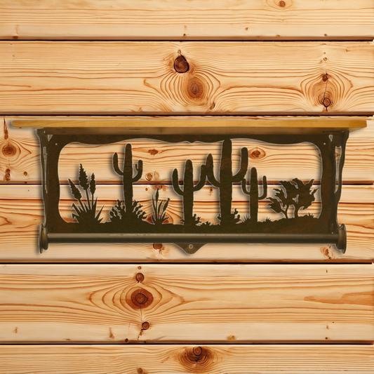 BA-2016 Desert Scene 20" Hand Towel Bar Shelf