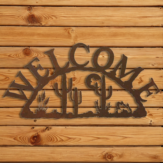 WE-9608 Desert Moon Horizontal Welcome Sign