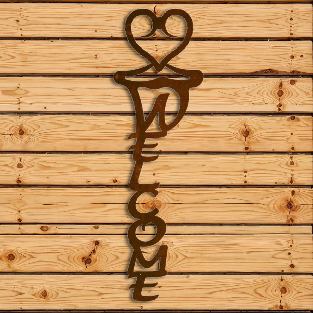 WE-2024 Heart Vertical Welcome Sign