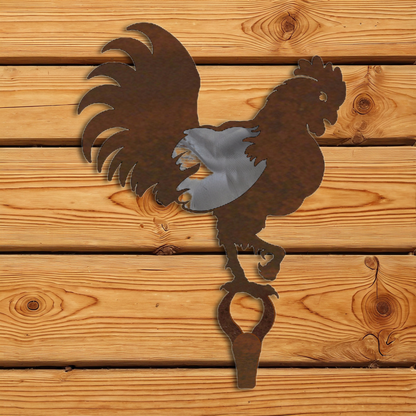 CHL-209 Rooster Large Single Coat Hook Burnished