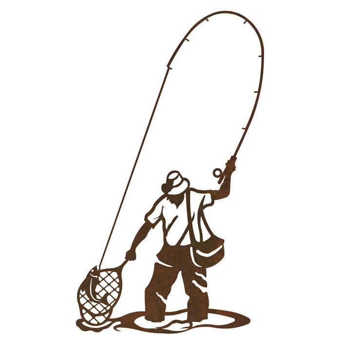 Fly Fisherman Wall Art - 42"