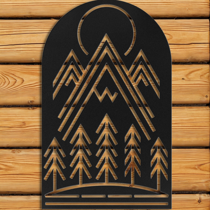 Mountain Moon Absract Wall Art