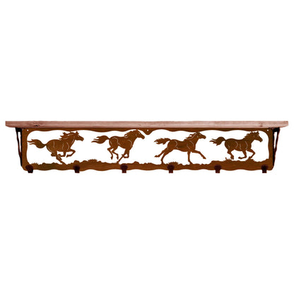 Horses 42" Coat Hook Shelf