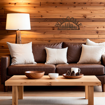 Pine Forest Horizontal Welcome Sign