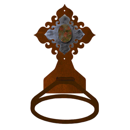 BA-7345 Unakite Stone Burnished Towel Ring