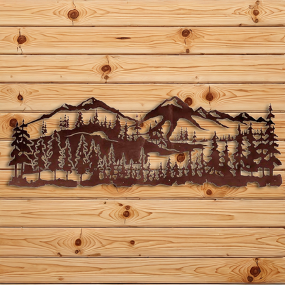 WA-8414 Mountain Scene Wall Art - 84"