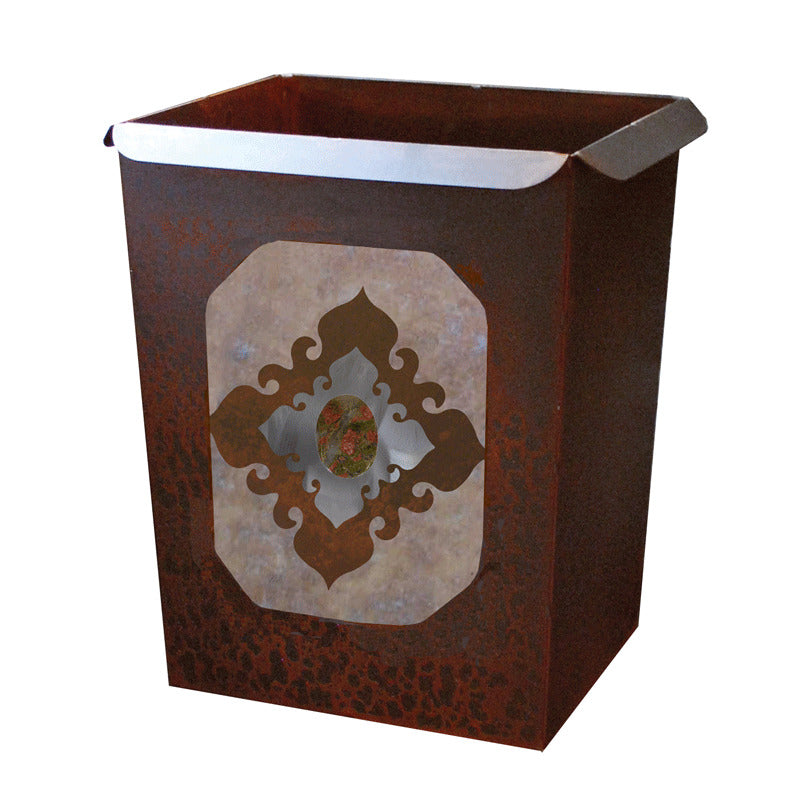 Burnished Stone with Unakite Trash Bin