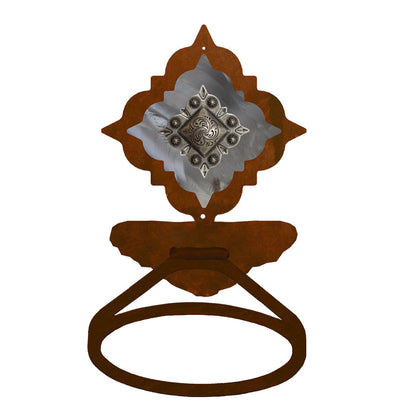 BA-7316 Diamond Silver Pico Concho Towel Ring