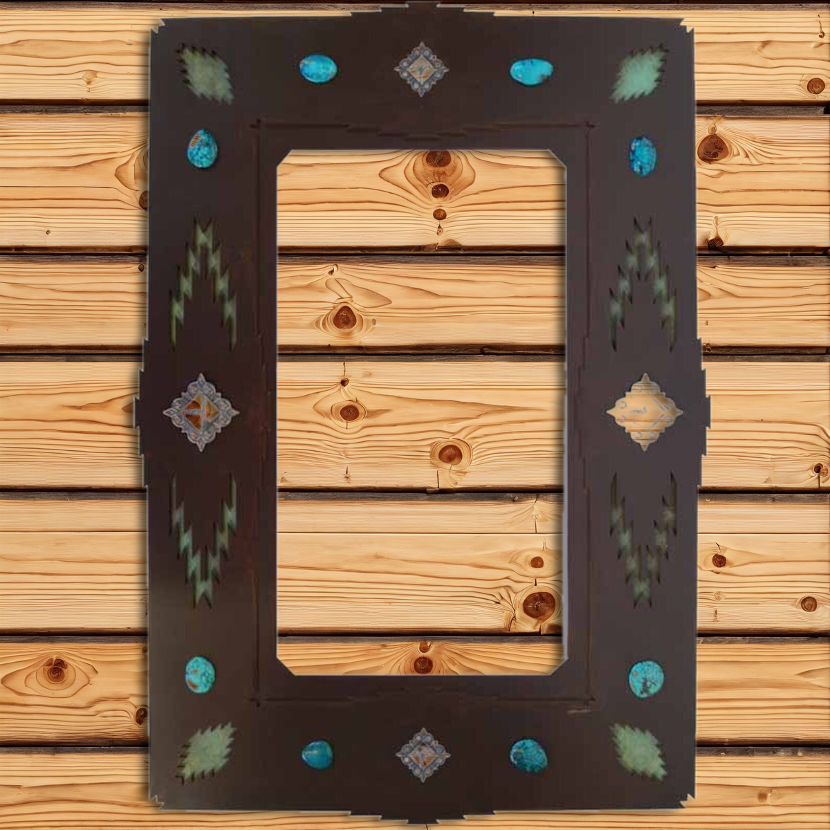 MH-1017 36" Desert Diamond Mirror with Stone & Concho