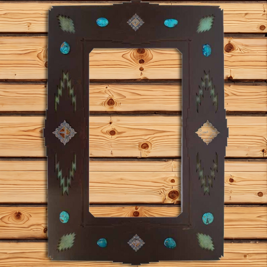 MH-1017 36" Desert Diamond Mirror with Stone & Concho