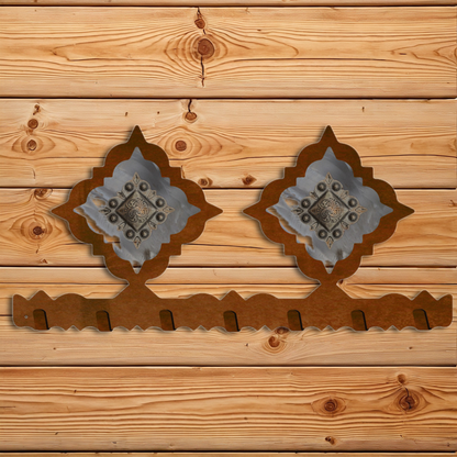 KC-2126 Silver Diamond Concho Key Chain Holder