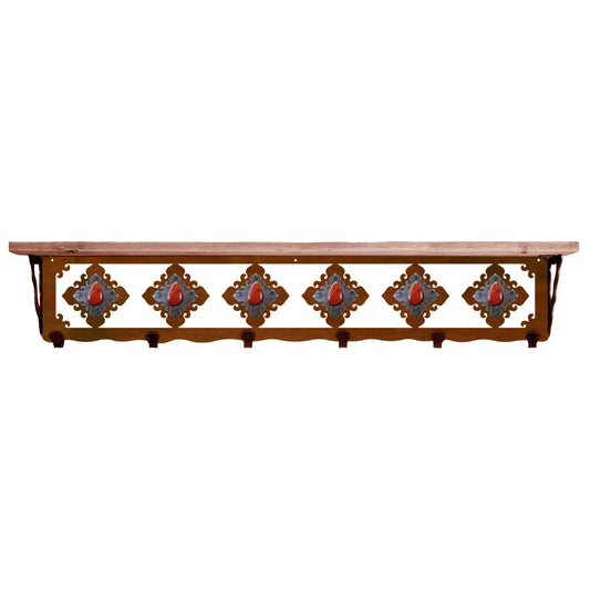 Red Jasper Stone 42" Coat Hook Shelf