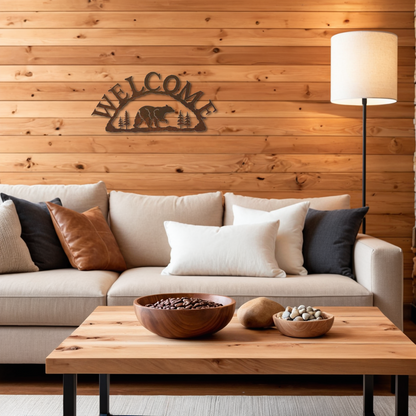 Bear Horizontal Welcome Sign