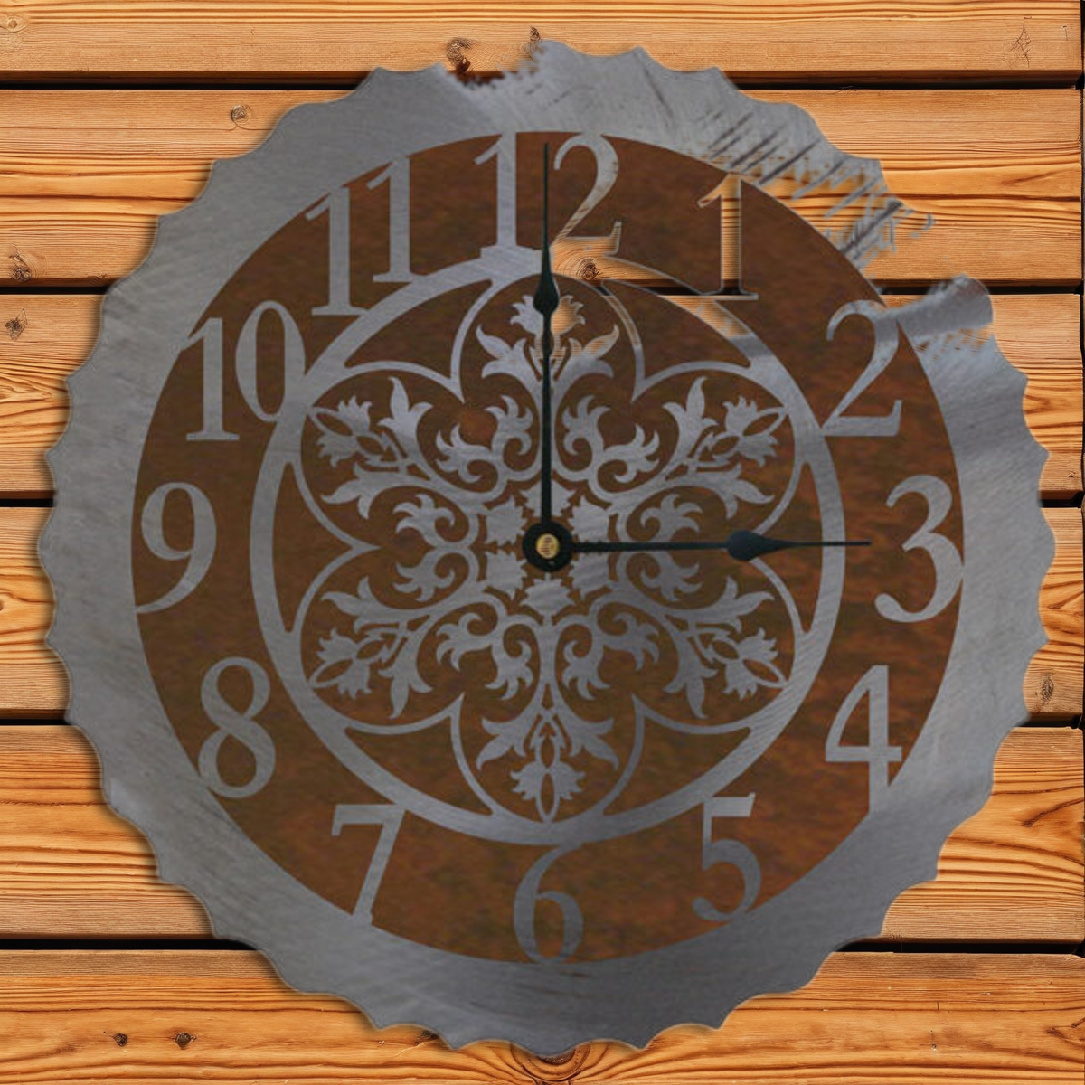 CL-5070 Ornamental Flower 12" Round Clock