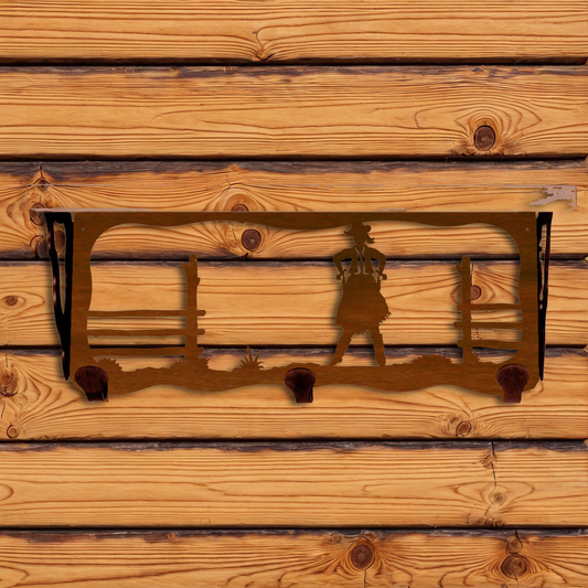 SW-3757 Cowgirl 20" Coat Hook Shelf