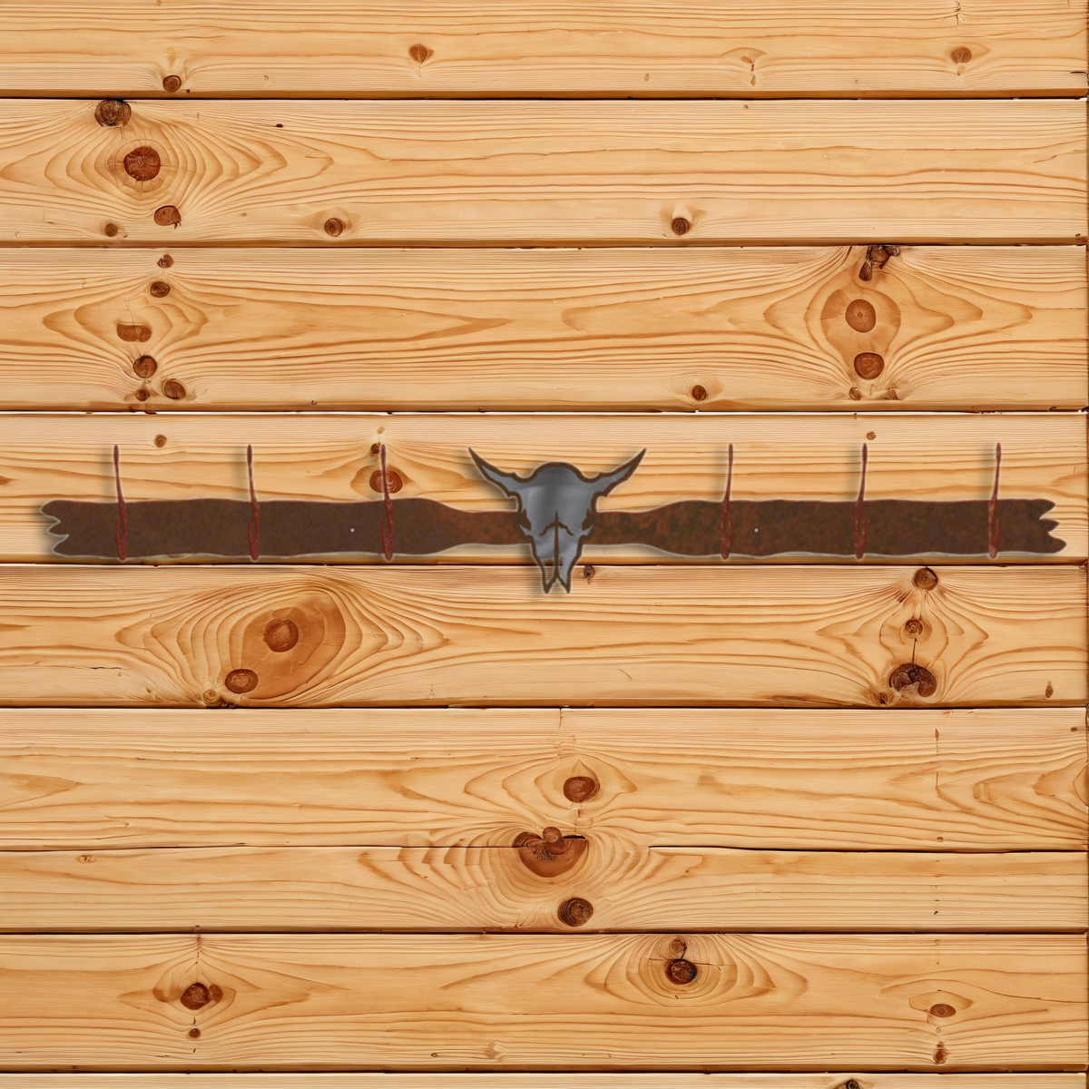 CH-5671 Buffalo Skull Six Hook Burnished