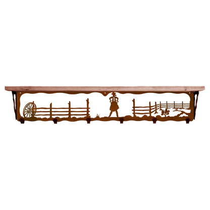 Cowgirl 42" Coat Hook Shelf